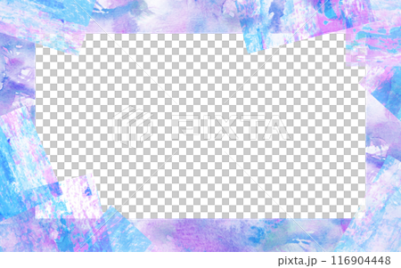 綺麗なブルー系の水彩フレーム 綺麗なブルー系の水彩フレーム 116904448