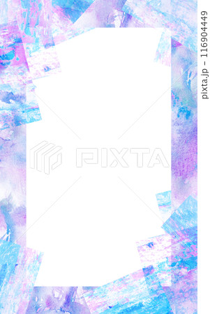 綺麗なブルー系の水彩フレーム 116904449