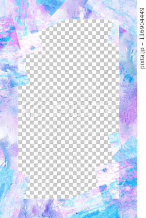 綺麗なブルー系の水彩フレーム 116904449