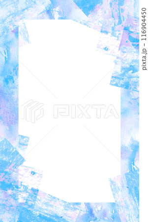 綺麗なブルー系の水彩フレーム 116904450