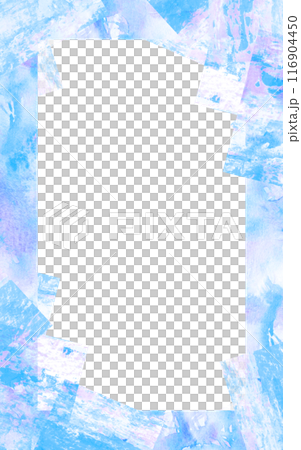 綺麗なブルー系の水彩フレーム 116904450