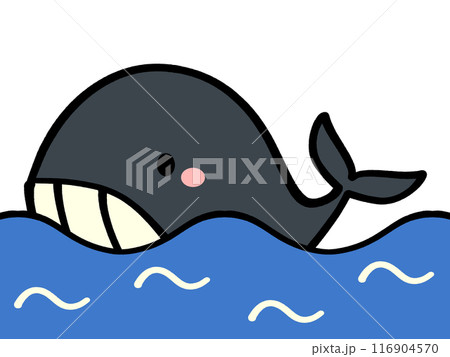 かわいいクジラのキャラクターイラスト素材 116904570