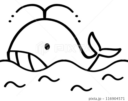 かわいいクジラのキャラクターイラスト素材 116904571