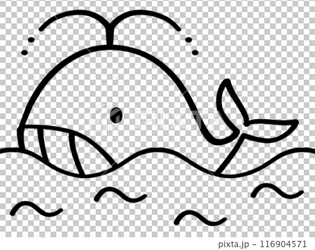 かわいいクジラのキャラクターイラスト素材 116904571