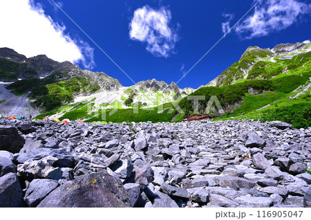 夏のさわやかな涸沢カール 116905047