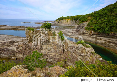 春、初夏、夏の和歌山、南紀、白浜、グランピングで焚火とブルーラグーンの海を散策、鳥毛洞窟や日置川 116905899