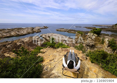 春、初夏、夏の和歌山、南紀、白浜、グランピングで焚火とブルーラグーンの海を散策、鳥毛洞窟や日置川 116905904