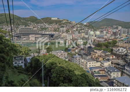 Cityscape of Nagasaki from Inasayama mountain in Japan May 13 2024 Cityscape of Nagasaki from Inasayama mountain in Japan May 13 2024 116906272