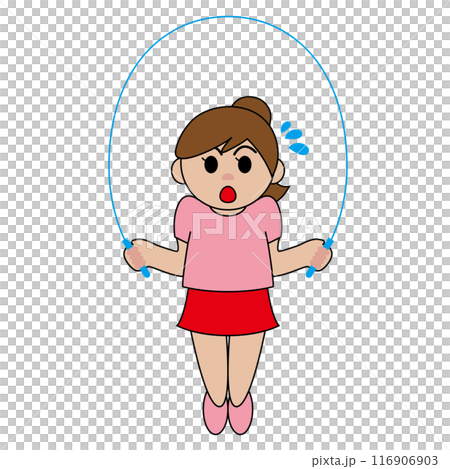 縄跳びをする女の子のベクターイラスト 116906903