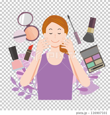 Woman doing make-up Woman doing make-up 116907101