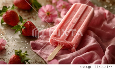 Popsicle ice cream. Frozen ice refreshment for summer. 116908177