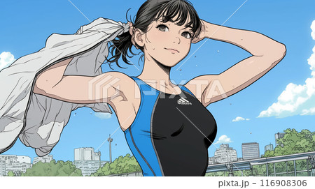 若い女性競泳選手