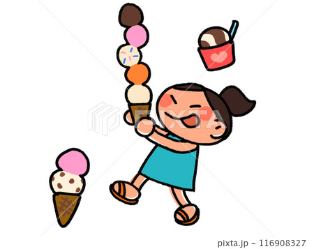アイスを食べる女の子 116908327