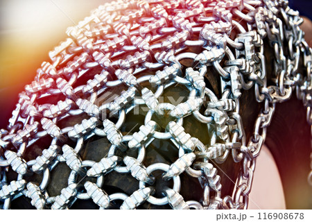 Grip chains on wheels Grip chains on wheels 116908678
