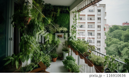 home vegetation on the balcony home vegetation on the balcony 116910636