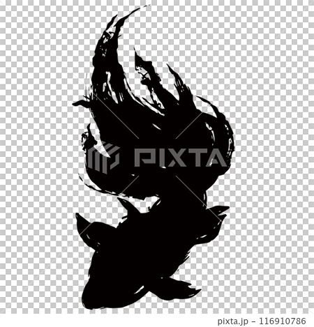 真上から見た金魚のシルエットのベクター画像 真上から見た金魚のシルエットのベクター画像 116910786