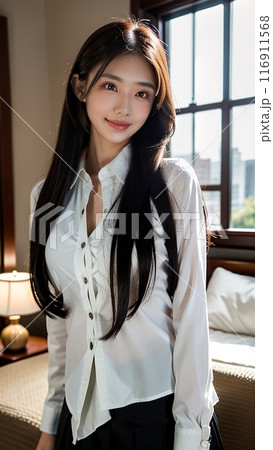 窓辺に立つ女性 116911568