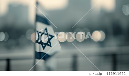 Close-Up of Star of David on Israeli Flag Close-Up of Star of David on Israeli Flag 116911622
