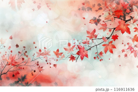Watercolor Autumn Leaves 116911636