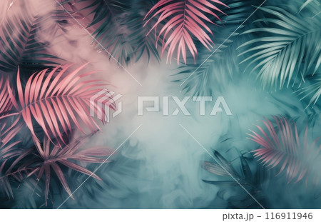 Pink Palm Leaves in Smoke 116911946