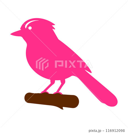 Pink bird silhouette vector sitting on a brunch Pink bird silhouette vector sitting on a brunch 116912098