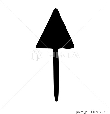 Doodle up arrow symbol hand drawn with thin line 116912542
