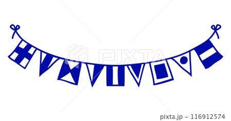 Nautical flags on a line symbol Nautical flags on a line symbol 116912574