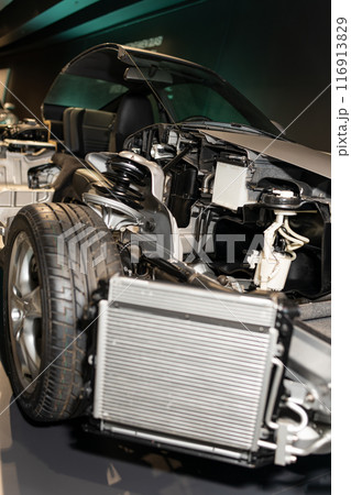 The radiator of a sports car. The radiator of a sports car. 116913829