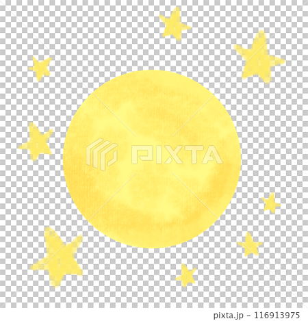 Illustration material of a golden full moon 116913975