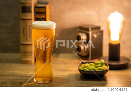 【晩酌】ビールと枝豆 【晩酌】ビールと枝豆 116914121
