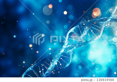 DNA close-up on a blue background 116914560