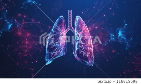 human lungs, medical technology background. 116915698