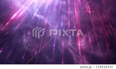 A breathtaking sight as cosmic rays rain down...のイラスト素材 [116916342] - PIXTA