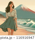 浜辺の女性 116916947