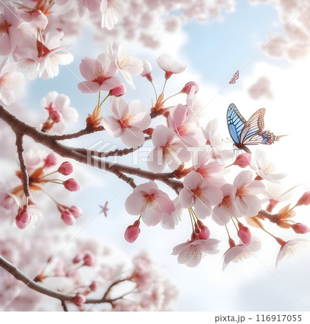 branch of a blossoming apple tree close-up, stock photo, in the style of light pink and dark indigo, minimalistic sketches of nature. Generative AI. branch of a blossoming apple tree close-up, stock photo, in the style of light pink and dark indigo, minimalistic sketches of nature. Generative AI. 116917055