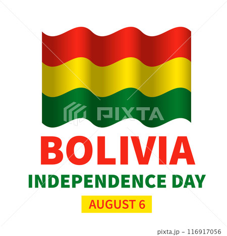 Bolivia Independence Day typography poster. National holiday celebrated on August 6. Vector template for banner, greeting card, flyer, etc. 116917056