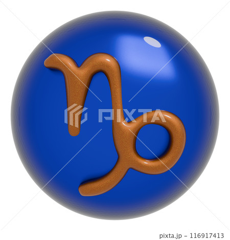 立体的な12星座マークの丸アイコン(山羊座) 116917413