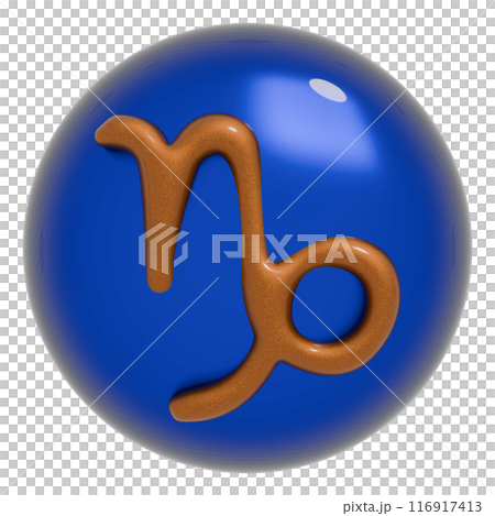 立体的な12星座マークの丸アイコン(山羊座) 116917413