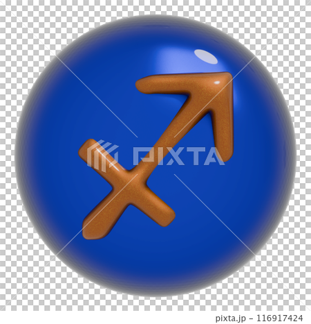 Three-dimensional round icon of the 12 constellations (Sagittarius) 116917424