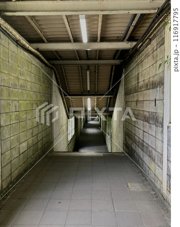 土合駅_日本一のもぐら駅_下り線地下ホームへ行くための川と国道を跨ぐ連絡橋 116917795