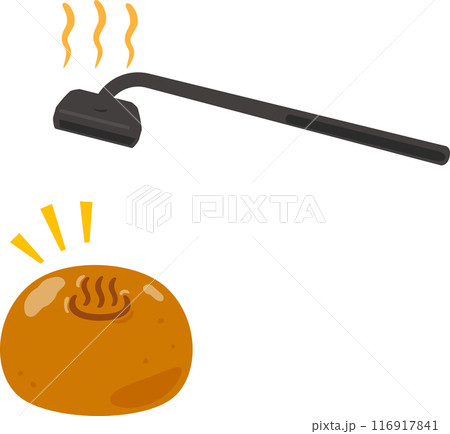 焼きごてと焼き印を押した饅頭 焼きごてと焼き印を押した饅頭 116917841