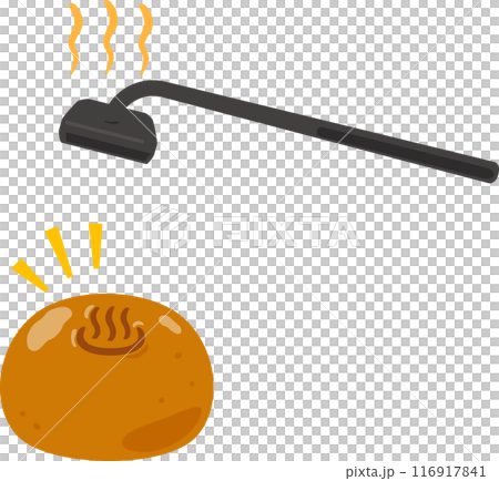 焼きごてと焼き印を押した饅頭 焼きごてと焼き印を押した饅頭 116917841