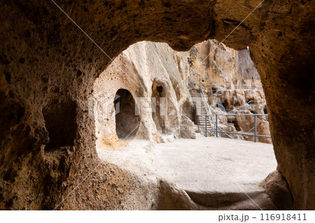 View of the historic cave city and the monastery complex of Vardzia View of the historic cave city and the monastery complex of Vardzia 116918411