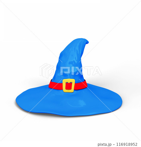 Witch Wizard Magic Hat Isolated on White Background. 3D Illustration. File with Clipping Path. 116918952