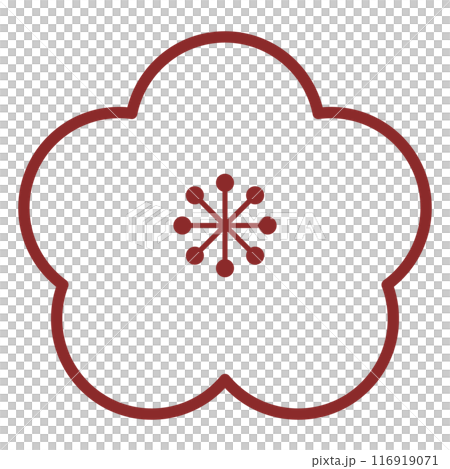 簡單的梅花開花圖 116919071