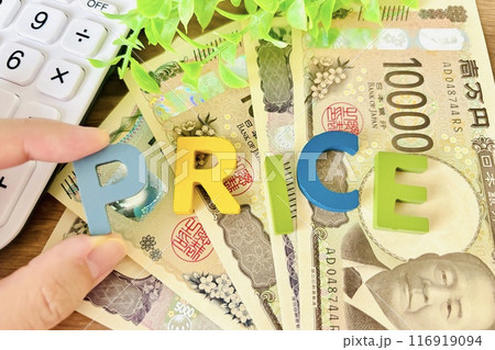 プライスとお金(新紙幣)、価格や値段 プライスとお金(新紙幣)、価格や値段 116919094