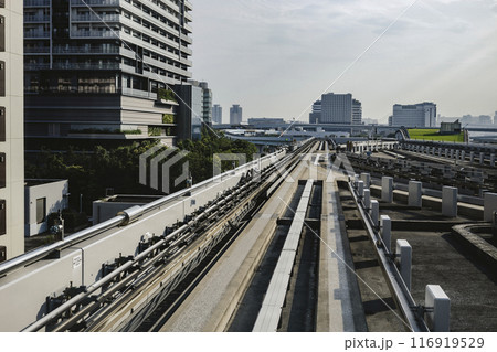 ゆりかもめ 先頭車両からの風景 ゆりかもめ 先頭車両からの風景 116919529