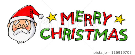 サンタとメリークリスマスの文字 サンタとメリークリスマスの文字 116919705