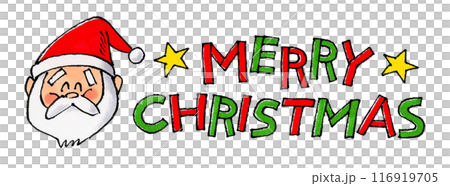 サンタとメリークリスマスの文字 サンタとメリークリスマスの文字 116919705