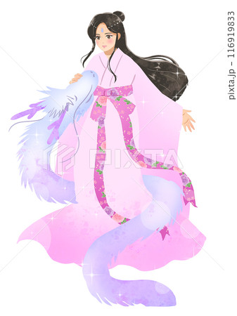 瀬織津姫と白龍のイラスト(背景なし) 瀬織津姫と白龍のイラスト(背景なし) 116919833